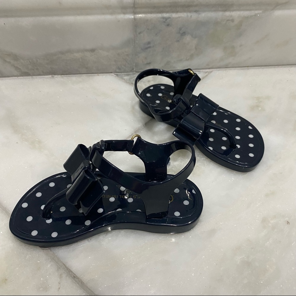 SOLD - Baby Gap Navy with Polka Dot Jelly Sandals Size 7 - Picture 2 of 9